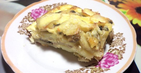 Гратен из картофеля с грибами