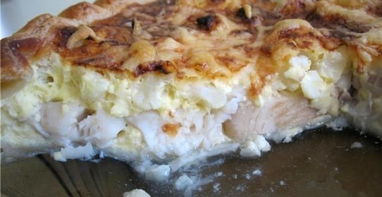 Заливной пирог с рыбой