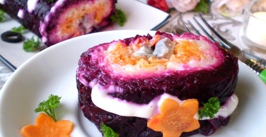 Селедка под шубой рулетом