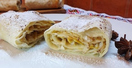 Яблочный штрудель на скорую руку