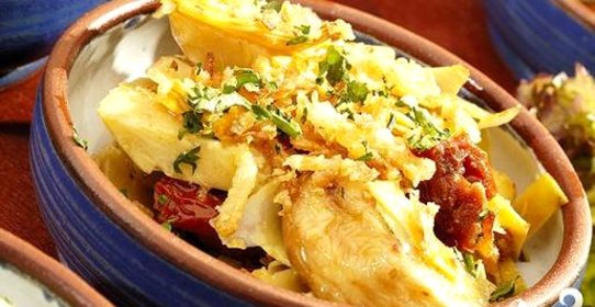 Жареные артишоки с фасолью