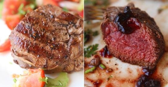 Стейк из говядины с классическим винным соусом