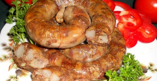 Домашняя колбаса с печенью
