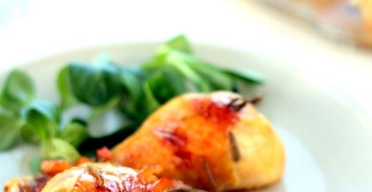 Запеченая курица с апельсиновым мармеладом и корицей