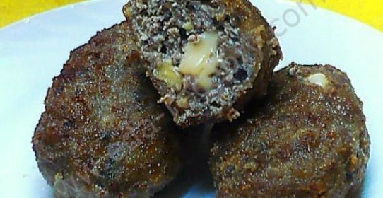 Мясные орехово-грибные зразы с сыром