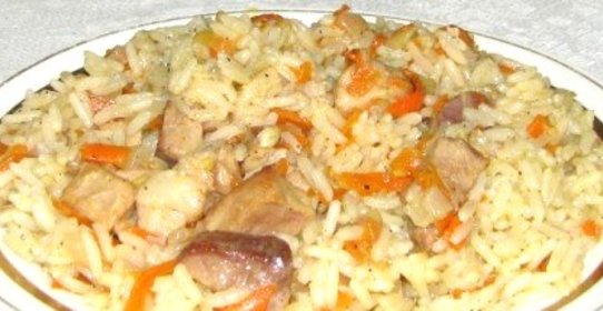 Плов из свинины на сковороде