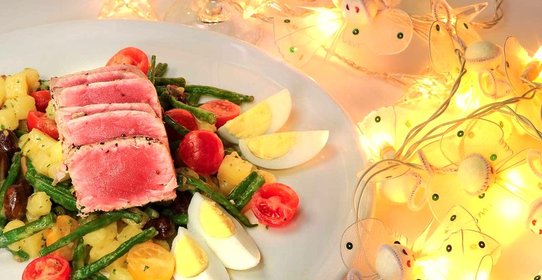 Салат с тунцом и зеленой фасолью