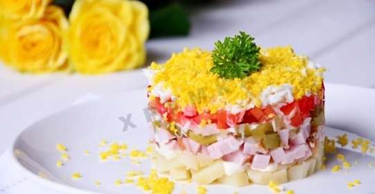 Салат болгарский перец ветчина