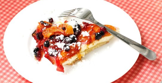 Творожный пирог с абрикосами