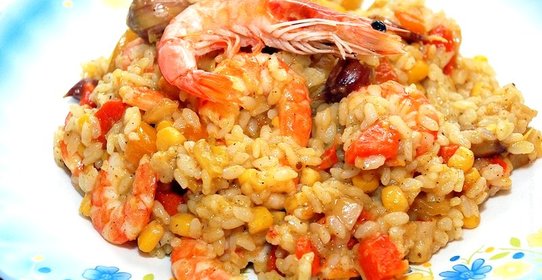 Плов с креветками