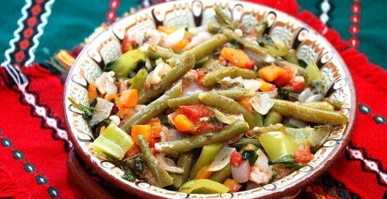 Тушеная зеленая фасоль