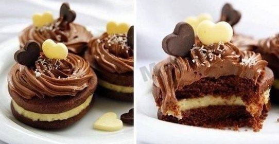 Шоколадное печенье с кокосовым кремом