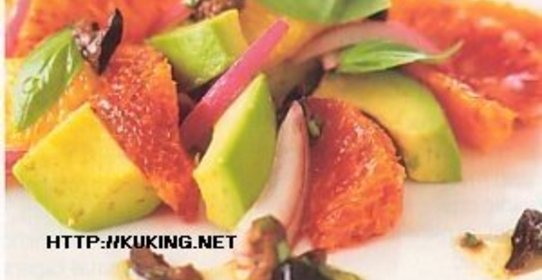 Салат из авокадо с апельсинами и заправкой