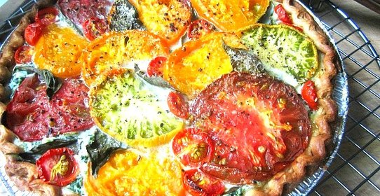 Пирог с рикоттой и помидорами