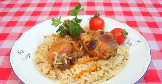 Плов из курицы в рукаве