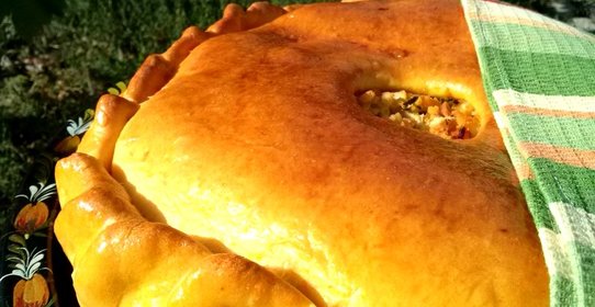 Тыквенный пирог с курицей