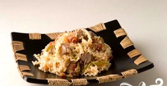 Свинина с широкой лапшой