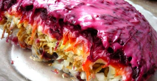 Селедка под шубой с яблоком