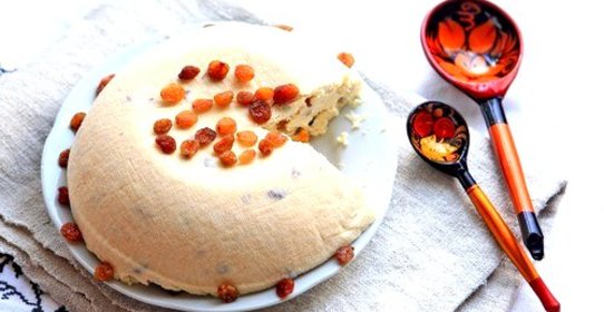 Пасха из рикотты и маскарпоне с миндалем