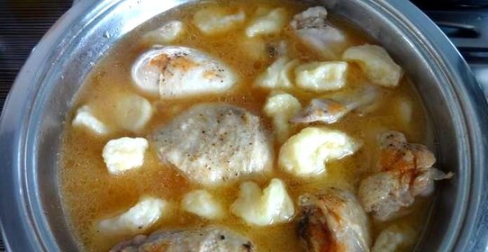 Галушки с курицей
