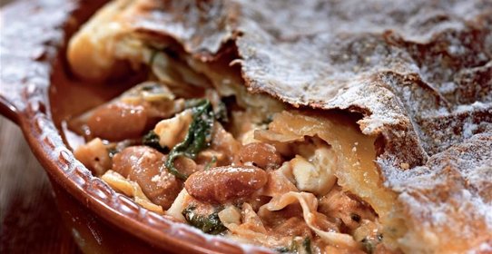 Пирог с капустой и фасолью