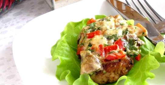 Ромштекс с сыром Дор блю и хреном