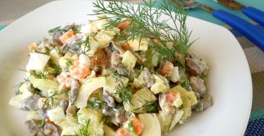 Салат с картошкой и грибами