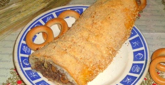 Рулет с печенью и нутом