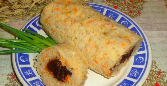 Рулет из рыбы и риса