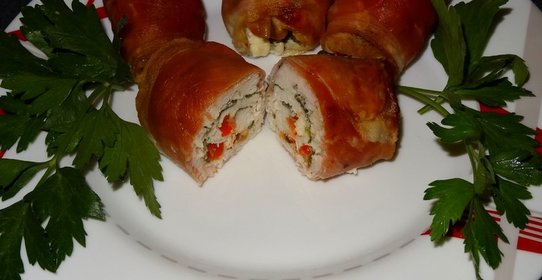 Рулеты из куриной грудки с начинкой