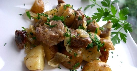Баранина с картошкой в рукаве