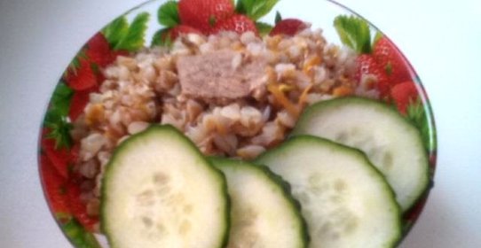 Гречка с жареным мясом