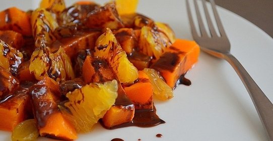 Сладкий салат из тыквы и апельсинa