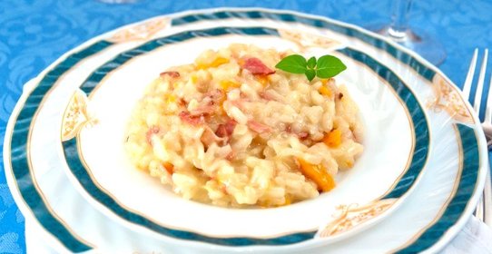 Ризотто с беконом и болгарским перцем
