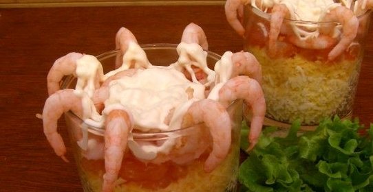 Салат Айсберг с креветками