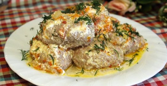 Ленивые голубцы запеченные в сметане