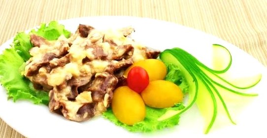 Желудки куриные в сметане