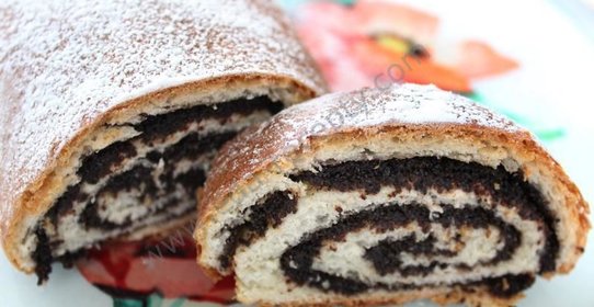 Постный рулет с маком