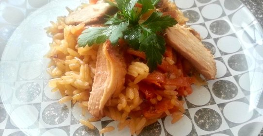 Плов из свинины с нутом