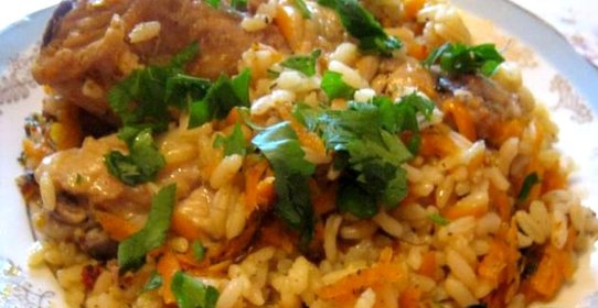 Плов с курицей в утятнице