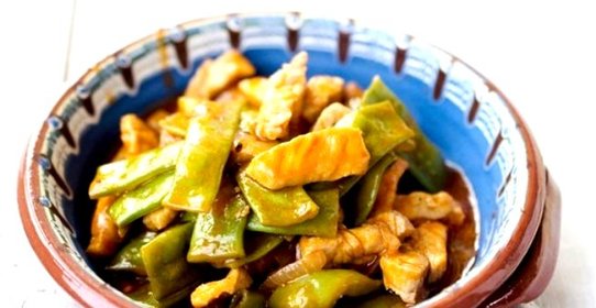 Свинина с зеленой фасолью