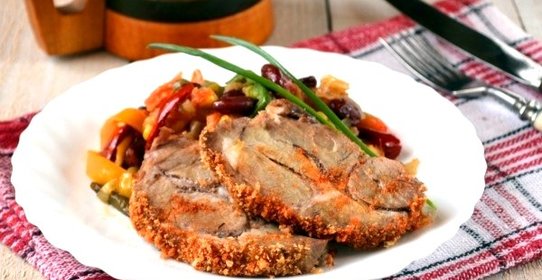 Свинина, запечённая в горчично-пивной заливке