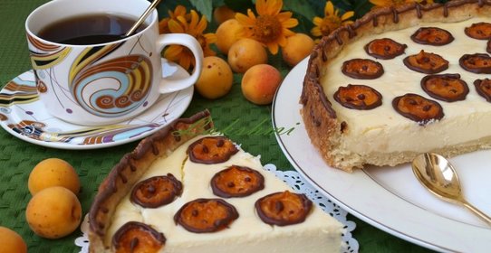 Творожный пирог с абрикосами Жирафик