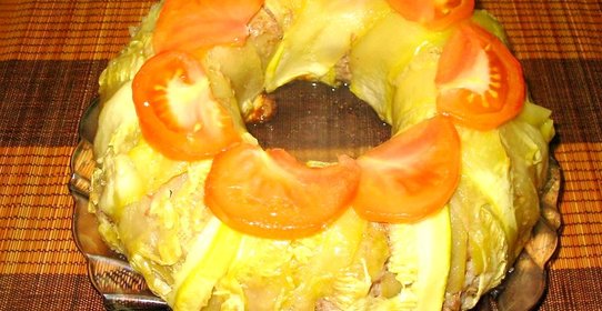 Мясной пирог с кабачками