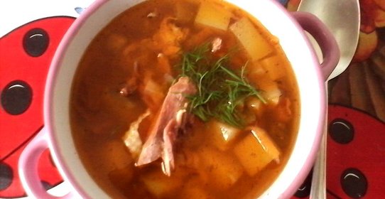 Рассольник с домашней курочкой в мультиварке