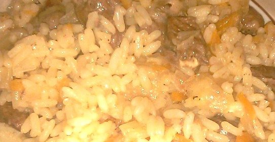 Плов с куриными сердечками