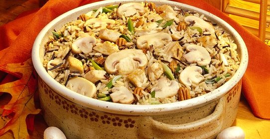 Постный плов с грибами