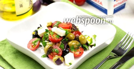 Салат из фетаксы с помидорами черри