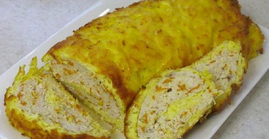 Куриный рулет в сырной корочке