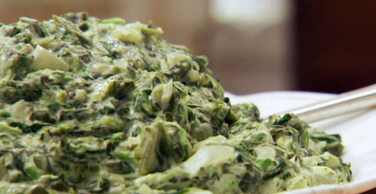 Шпинат с сливочным сыром